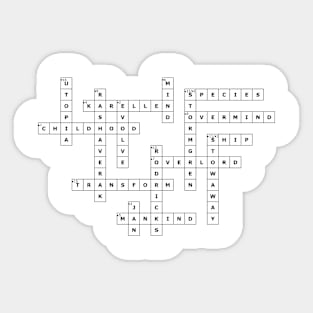 (1953CE) Crossword pattern with words from a famous 1953 science fiction book. Sticker